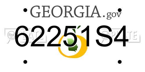 62251S4 Georgia License Plate
