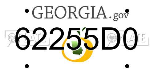 62255D0 Georgia License Plate