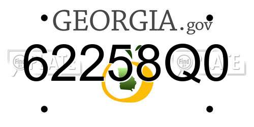 62258Q0 Georgia License Plate