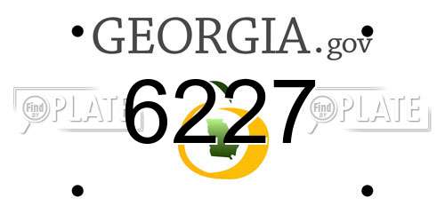 6227 Georgia License Plate