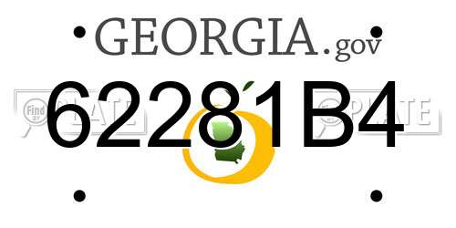 62281B4 Georgia License Plate