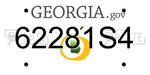 62281S4 Georgia License Plate