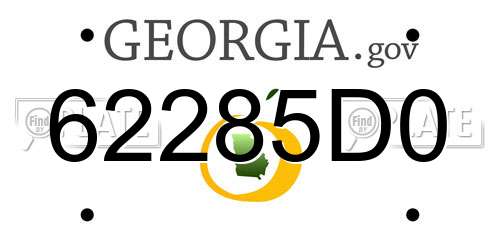 62285D0 Georgia License Plate