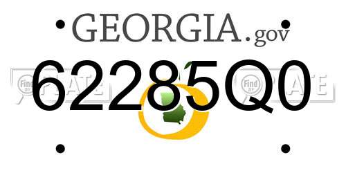 62285Q0 Georgia License Plate