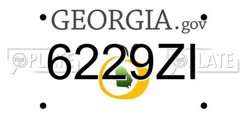 6229ZI Georgia License Plate