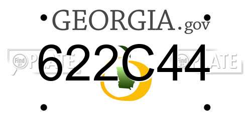 622C44 Georgia License Plate
