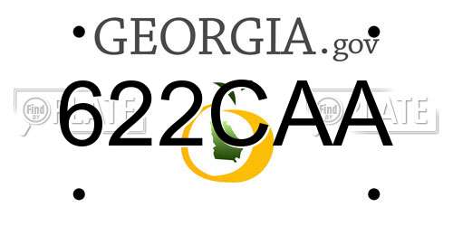 622CAA Georgia License Plate
