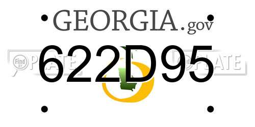 622D95 Georgia License Plate