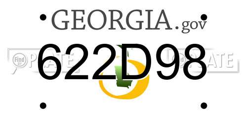 622D98 Georgia License Plate