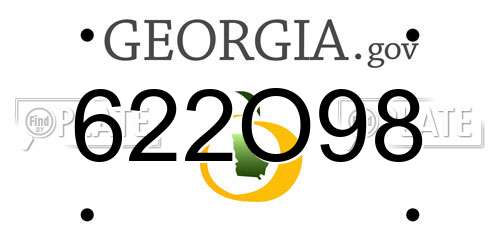 622O98 Georgia License Plate