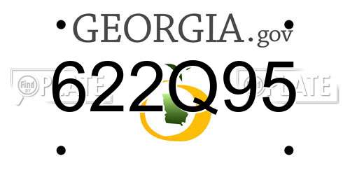622Q95 Georgia License Plate