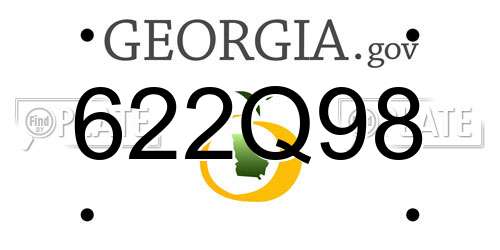 622Q98 Georgia License Plate