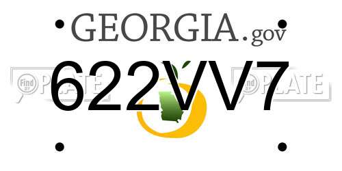 622VV7 Georgia License Plate