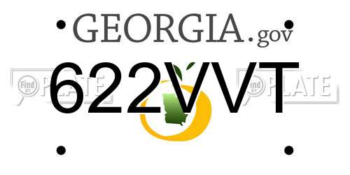 622VVT Georgia License Plate