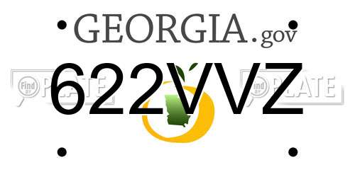 622VVZ Georgia License Plate