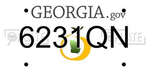 6231QN Georgia License Plate