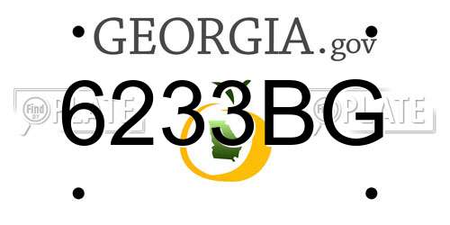 6233BG Georgia License Plate