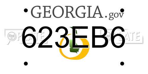 623EB6 Georgia License Plate