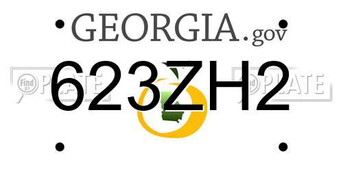 623ZH2 Georgia License Plate