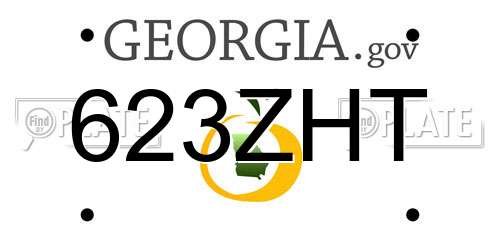 623ZHT Georgia License Plate