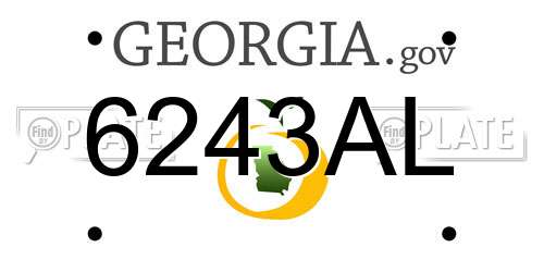 6243AL Georgia License Plate