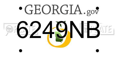 6249NB Georgia License Plate