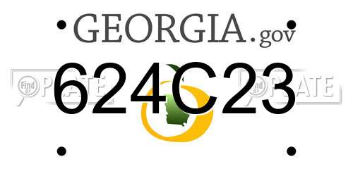 624C23 Georgia License Plate