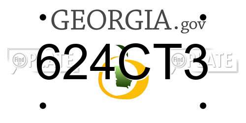 624CT3 Georgia License Plate