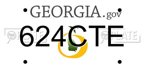 624CTE Georgia License Plate