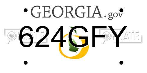 624GFY Georgia License Plate