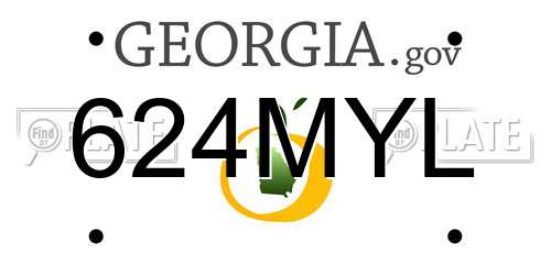 624MYL Georgia License Plate