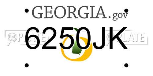 6250JK Georgia License Plate