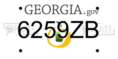 6259ZB Georgia License Plate