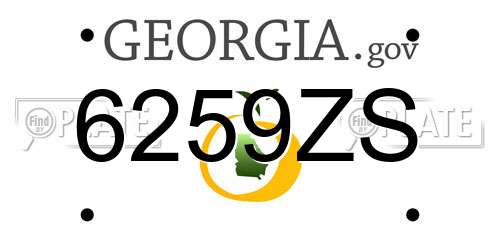 6259ZS Georgia License Plate