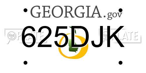 625DJK Georgia License Plate