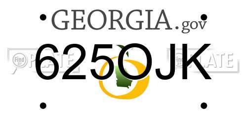 625OJK Georgia License Plate
