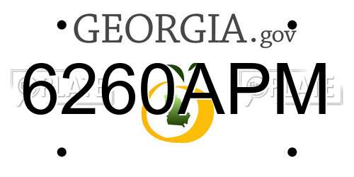 6260APM Georgia License Plate