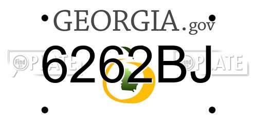 6262BJ Georgia License Plate