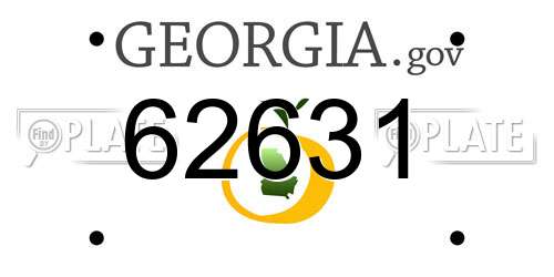 62631 Georgia License Plate