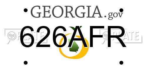 626AFR Georgia License Plate