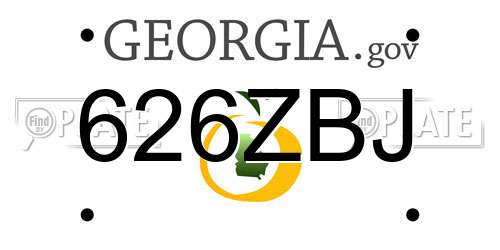 626ZBJ Georgia License Plate