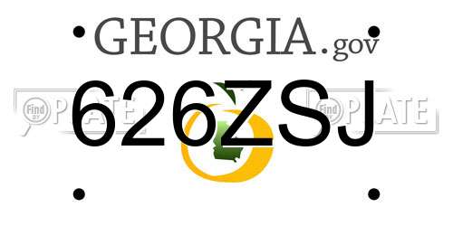 626ZSJ Georgia License Plate