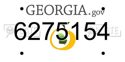 6275154 Georgia License Plate