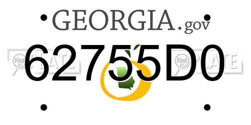 62755D0 Georgia License Plate