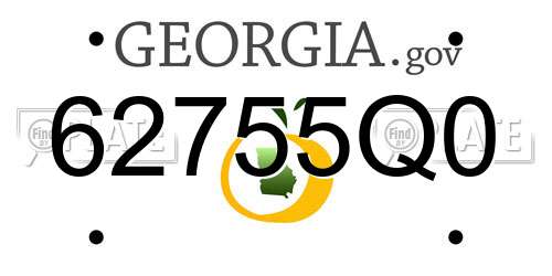 62755Q0 Georgia License Plate