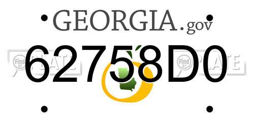 62758D0 Georgia License Plate