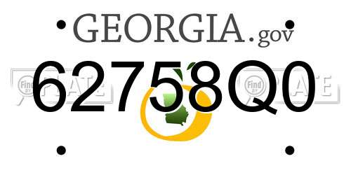 62758Q0 Georgia License Plate