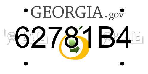62781B4 Georgia License Plate