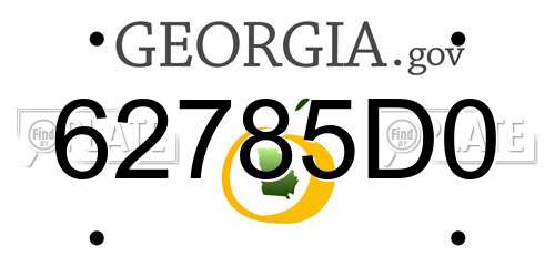62785D0 Georgia License Plate