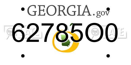 62785O0 Georgia License Plate